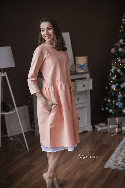 Платье «Юлия» персикового цвета 